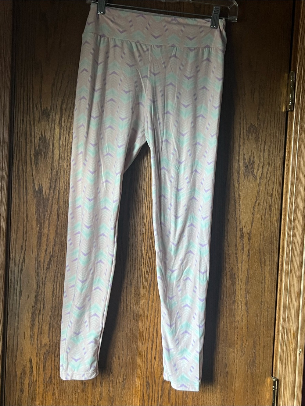 Kids Blue Patterned Stretch Leggings A4 - Picture 7 of 11